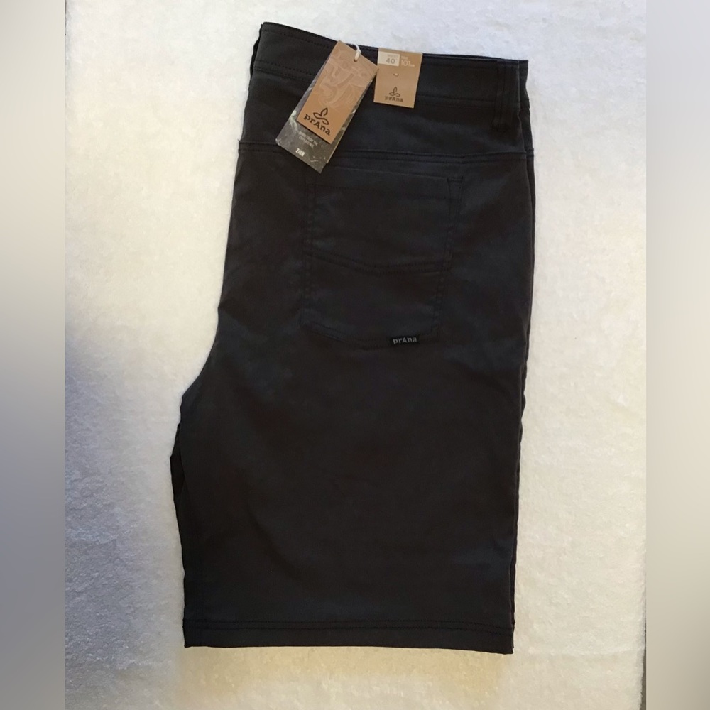 NWT Prana M 40x9 Brion Stretch Zion Shorts in Charcoal